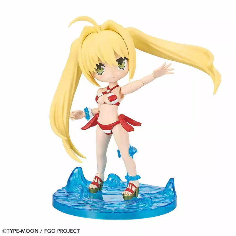 Bandai Original Fate/Grand Order Petitrits fgo Caster Nero Claudius Anime Action Figure Collection Plastic Model Kit Assembly