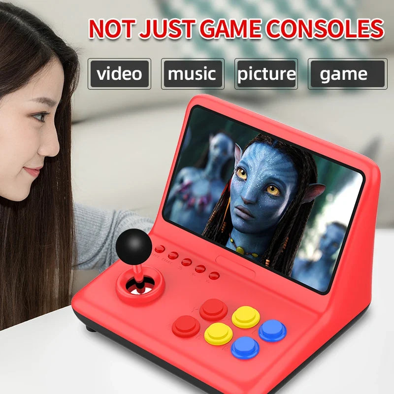 Coopreme A12 9-Inch IPS Large Screen Arcade Game Console with 5000 Games Double Joystick Desktop GBA Small Console for Gaming