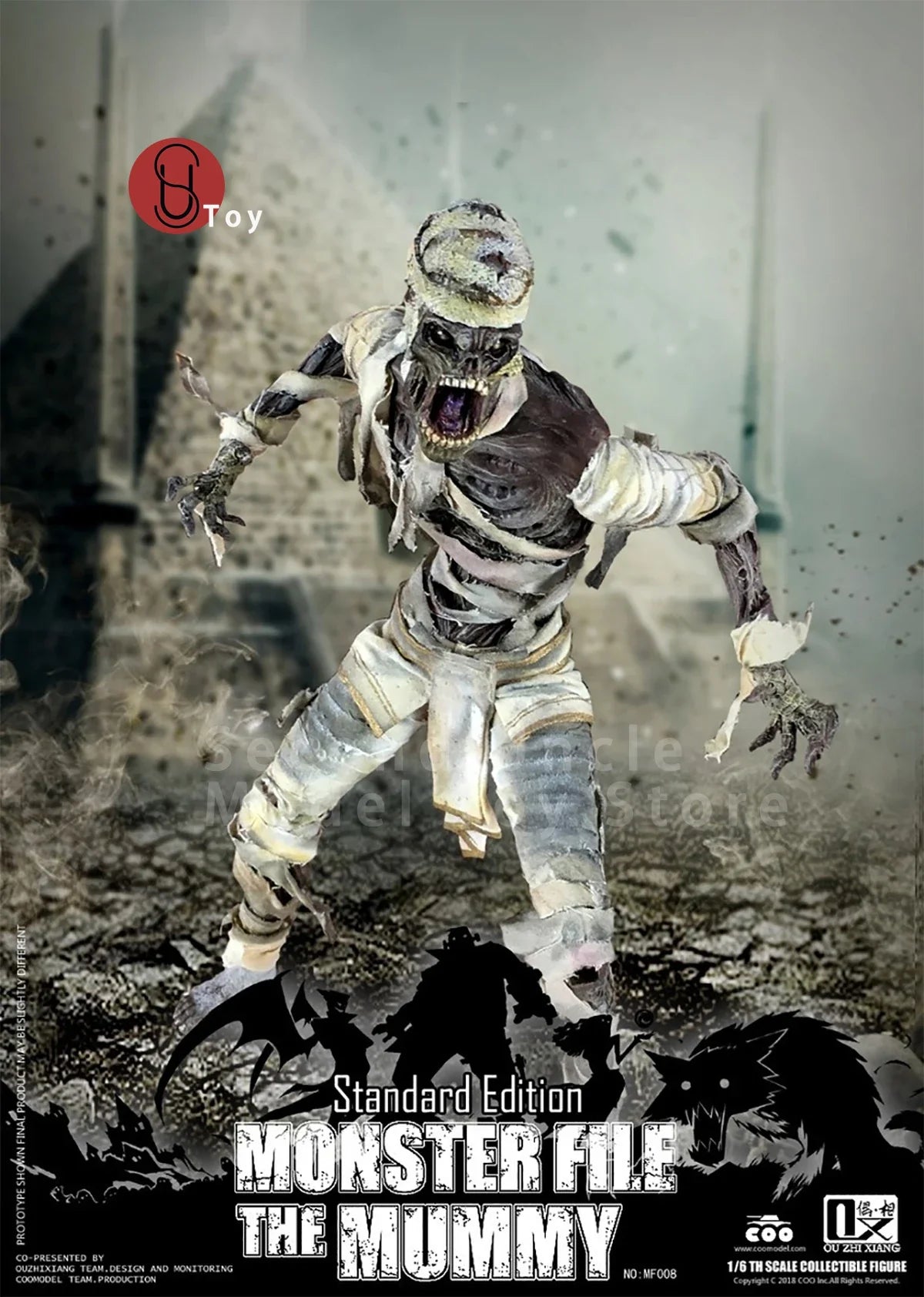 COOMODEL MF008 MF009 1/6 Monster File The Mummy Egypt Skeleton platform 12'' Action Figure Full Set Collectible Model Toys Gift