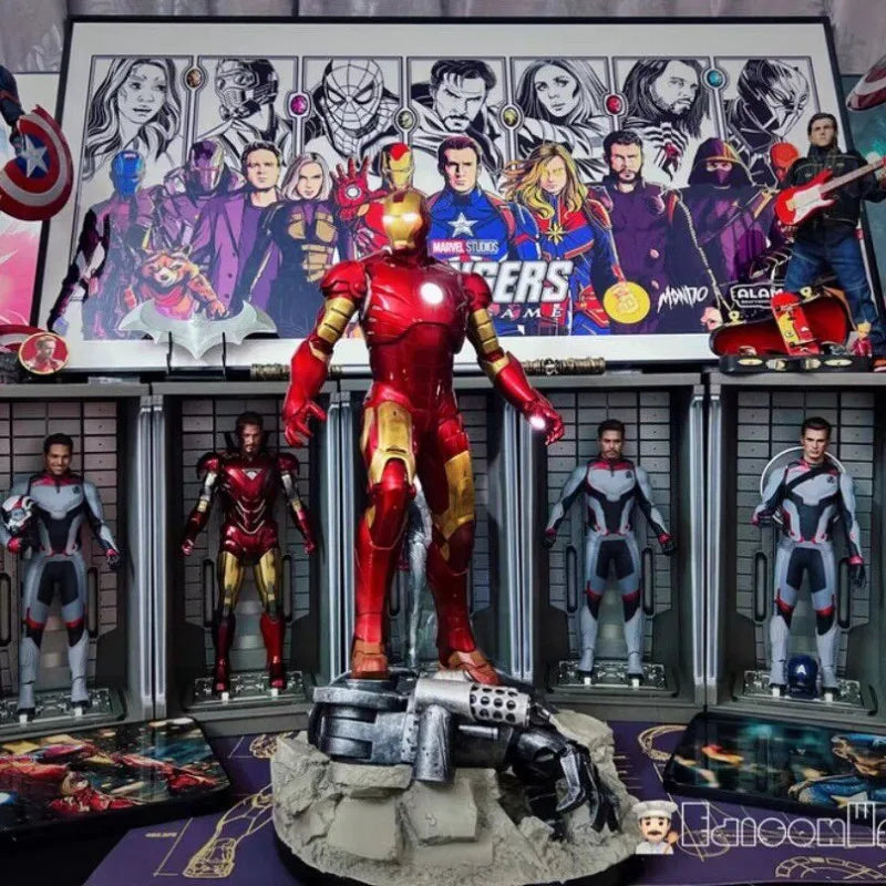 1/4 The Avengers Figure  Iron Man Can Glow GK Anime Collection Model Desktop Ornament Decorations Holiday Gifts Children Toys