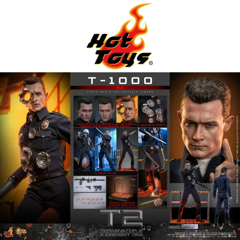 Auf Lager HOTTOYS HT 1/6 MMS774 Terminator 2: Judgment Day Actionfiguren Sammlermodell Roboterpolizist T1000 2.0 Xamx Spielzeuggeschenke
