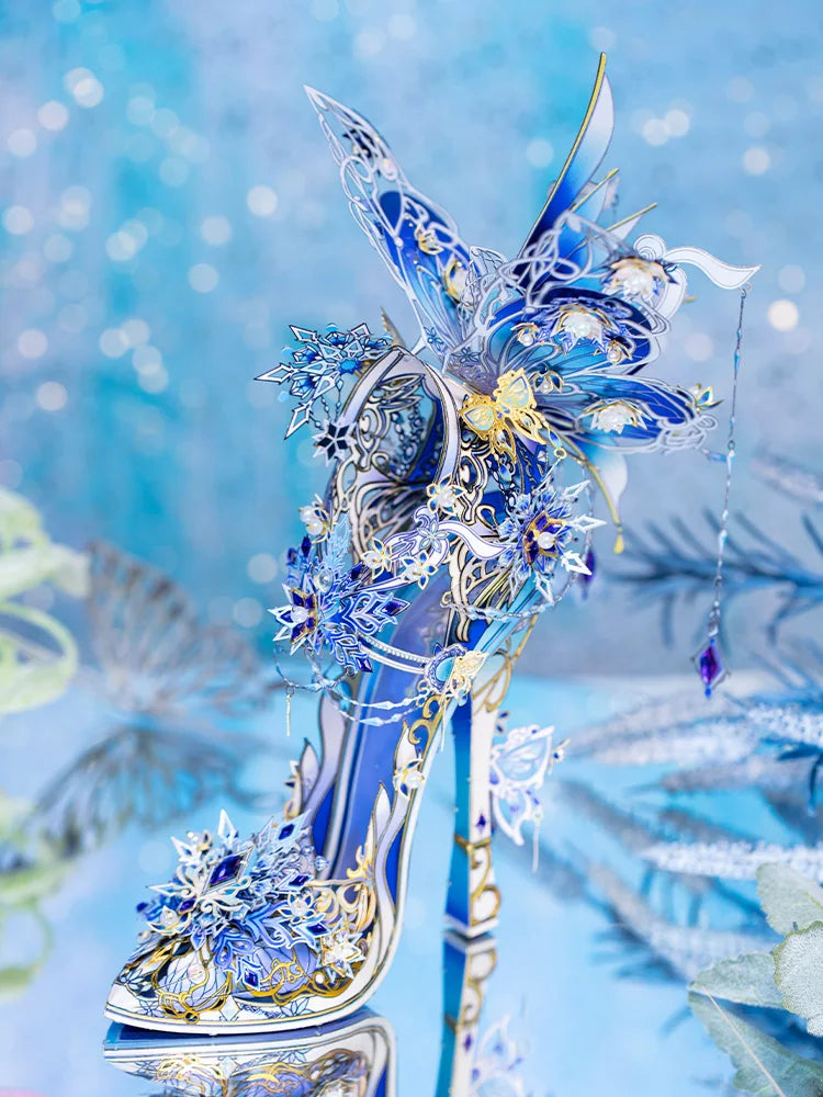 MU Snow Love Magic Crystal Shoes 3D Metal Puzzle Assembly Model Handmade DIY