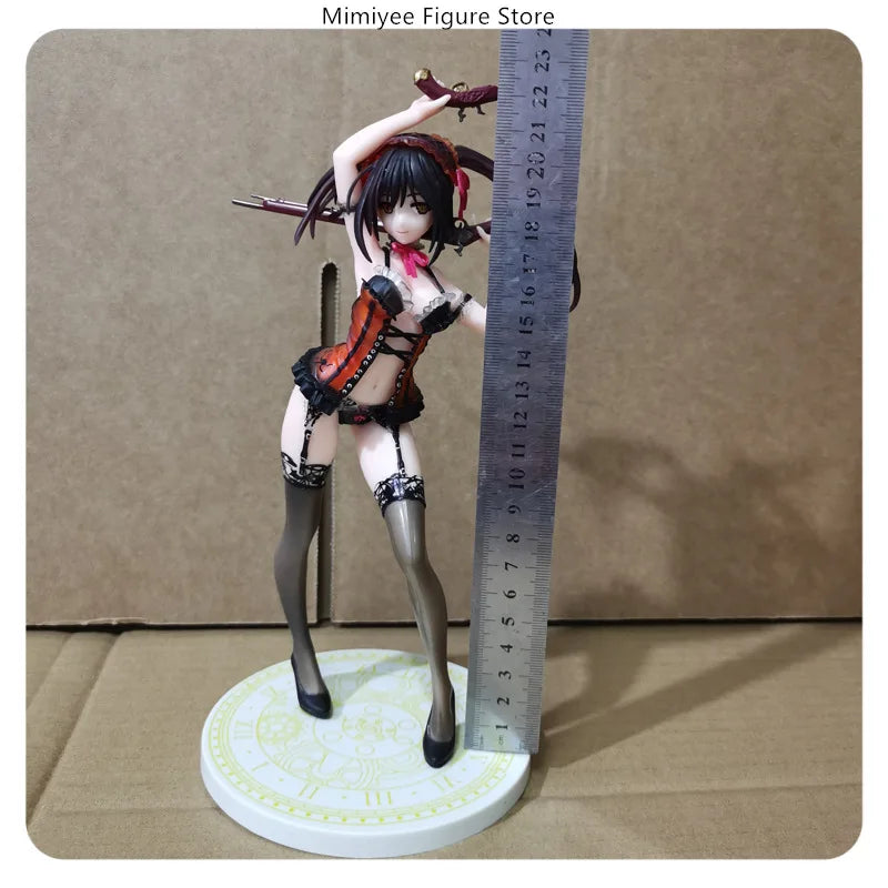 21cm Date A Live Kurumi Tokisaki Anime Twin Gun Girl Swimsuit Standing Pose PVC Figure Statue Desktop Decoration Gift
