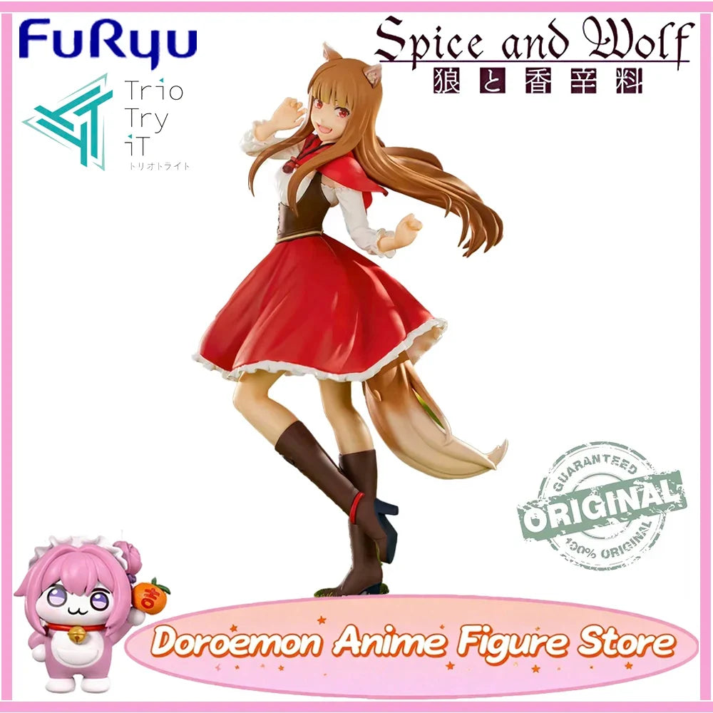 In Stock Original Furyu Trio-Try-It Figure Anime Spice and Wolf: Merchant Meets The Wise Wolf Holo Akazukin Ver. Kawaii Figures