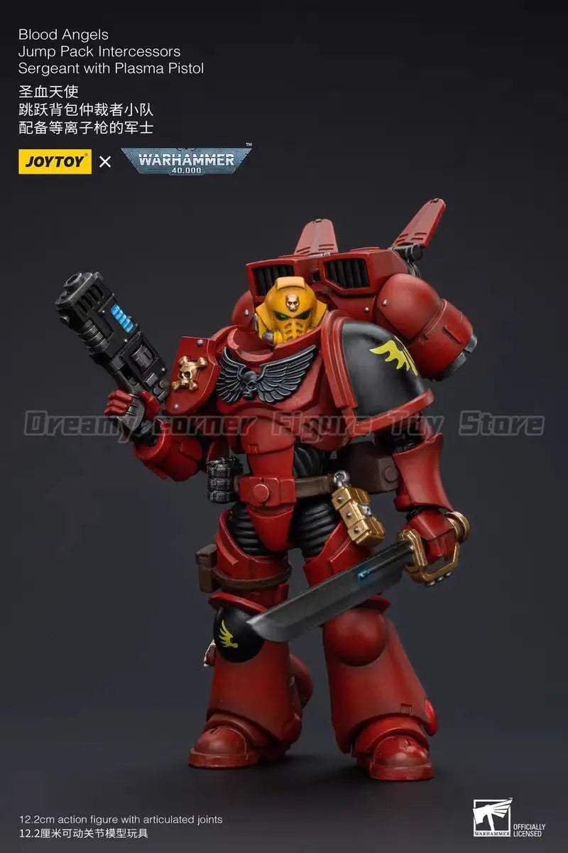 【In stock】JOYTOY Warhammer 40K Blood Angels Jump Pack Intercessors Sergeant with Plasma Pistol 1/18 Action Figure Model Toys