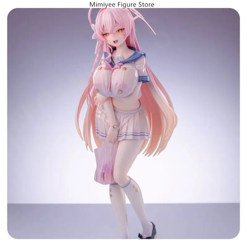 Blue Archive Urawa Hanako School Uniform 24cm Pink Hair Standing Pose Anime Figure Statue Desktop Decoration Gift