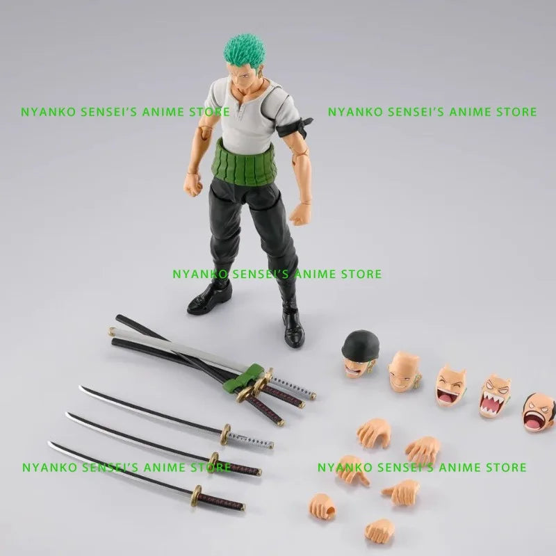 Bandai SHF One Piece Roronoa Zoro Dawn of The Adventure Action Figure Anime Model Trendy Toy Ornament Doll Collectible in Stock