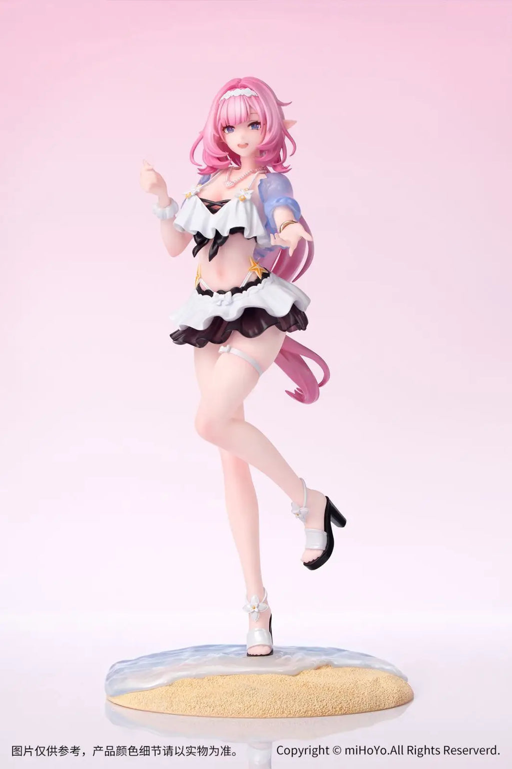 22CM Anime Game Honkai Impact 3rd Elysia Figure Gift+ 1/8 Summer Miss Elf Ver Standing Model Toy Doll Aciton Figure PVC