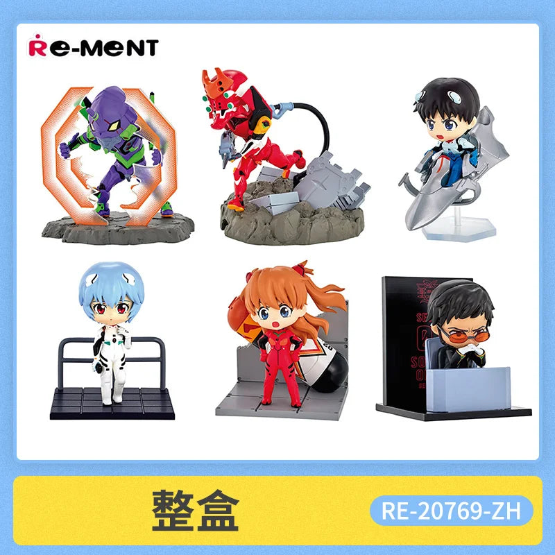Anime EVA Ayanami Rei Asuka Q-version kawaii Action Figures PVC Model Statue Toys doll Re-ment Desk Decor Gift 1Pcs Random Style