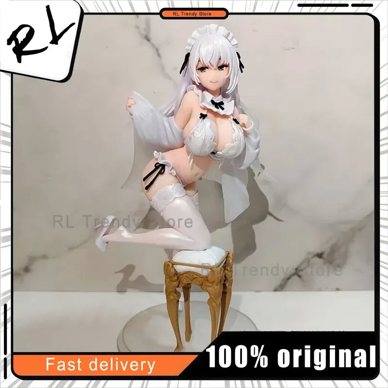 26cm Anime Girl Chair Kneeling Pose Action Figure Model Statue for Desktop Decoration Collectible Robot Toy