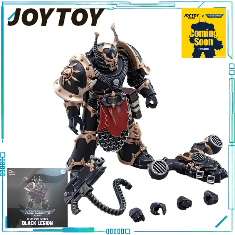 JOYTOY Genuine JOYTOY X Warhammer 40K Series Chaos, Chaos, Interstellar Warriors, Black Legion, Three Person Team 1/18 Movable