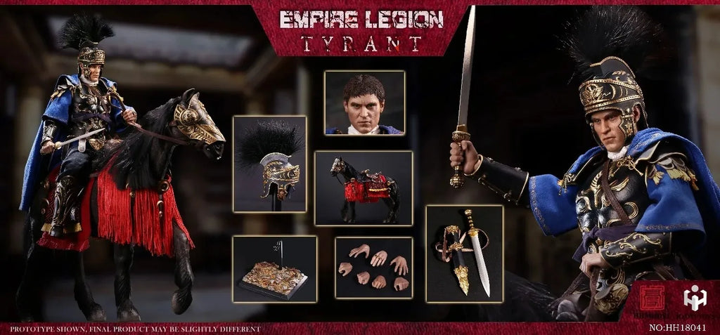 【Auf Lager】Original HHmodel HaoYuTOYS HH18041 Kaiserliche Legion Tyrant Schwarz-Gold Mann und Pferd Set Edition 1/6 Actionfigur Spielzeug