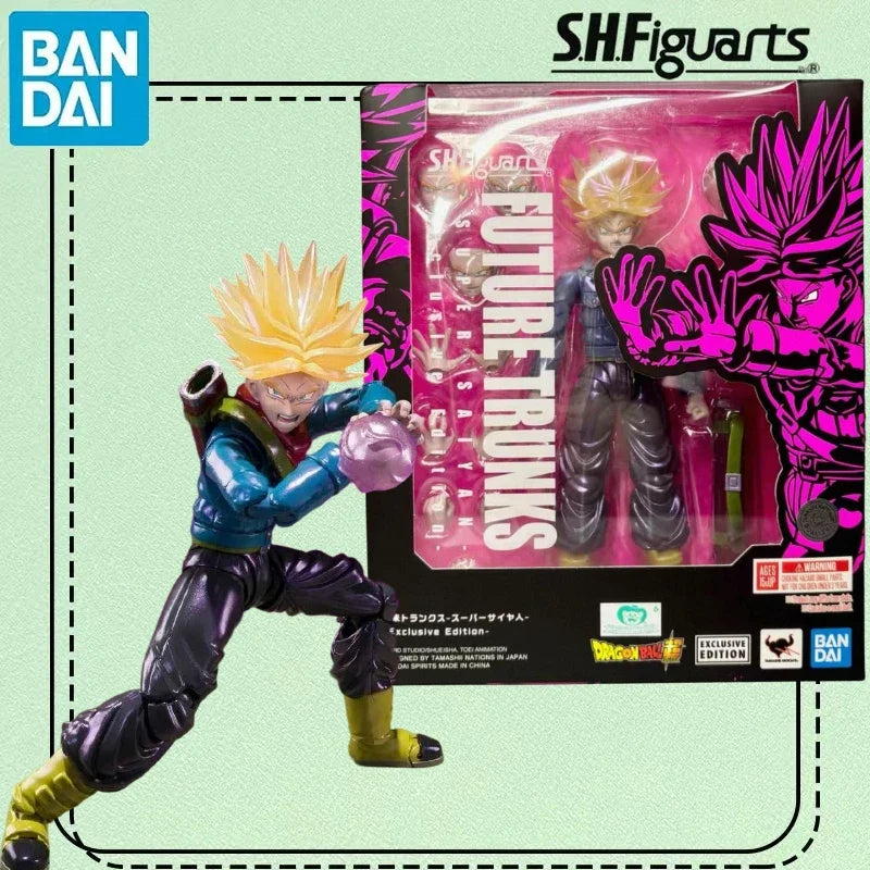 In Stock BANDAI SDCC Dragon Ball Z S.H.Figuarts Future Trunks Super Saiyan Exclusive Edition Figure Model Collection Toy Gift