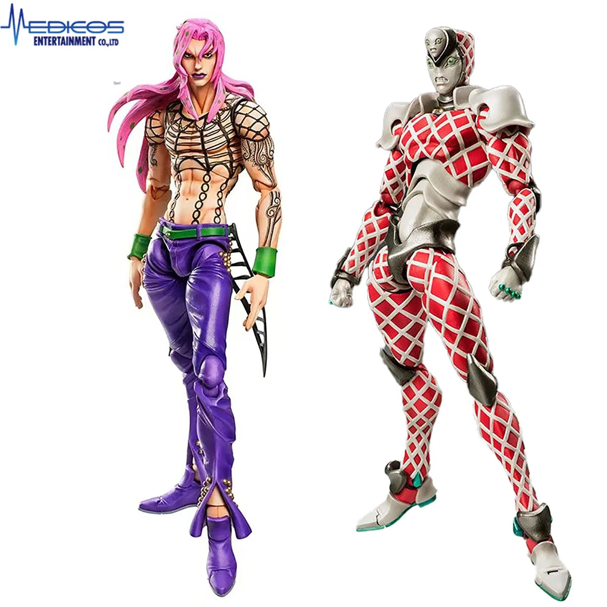 100 % Original auf Lager Medicos Entertainment Super Action Statue (#59), (#63) Jojo No Kimyou Na Bouken Diavolo King Crimson