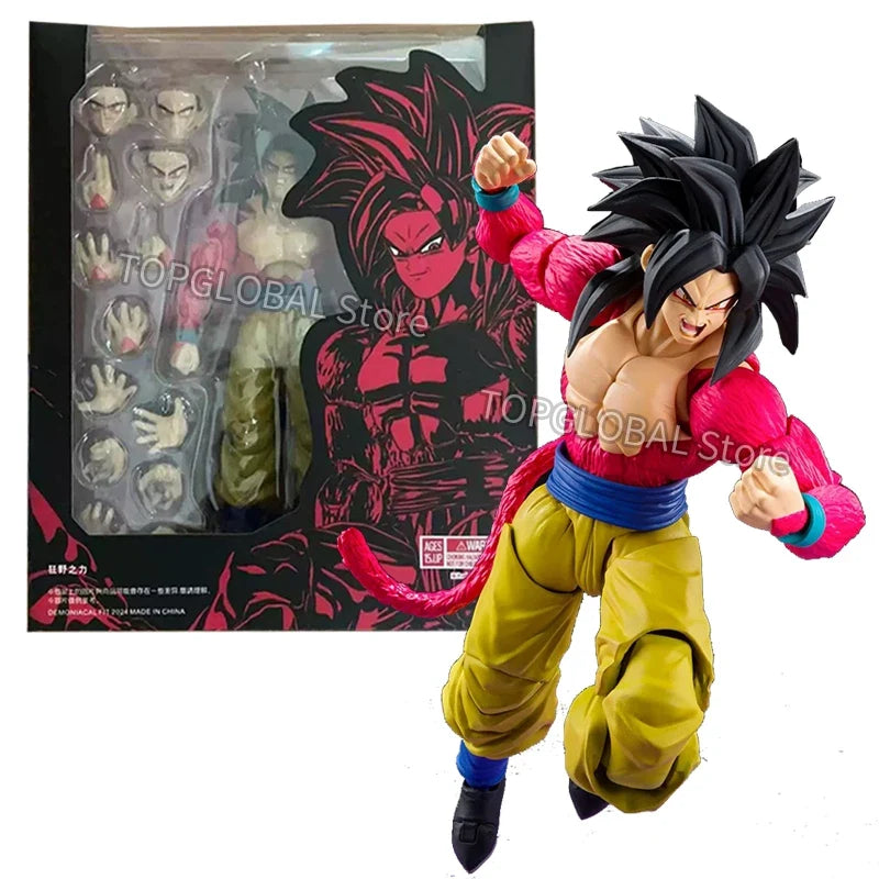 Demoniacal Fit Dragon Ball Son Goku Shf 3.0 Super Saiyan 4 Untamed Power 1/12 Action Figure 16cm Collection Movable Model Toys