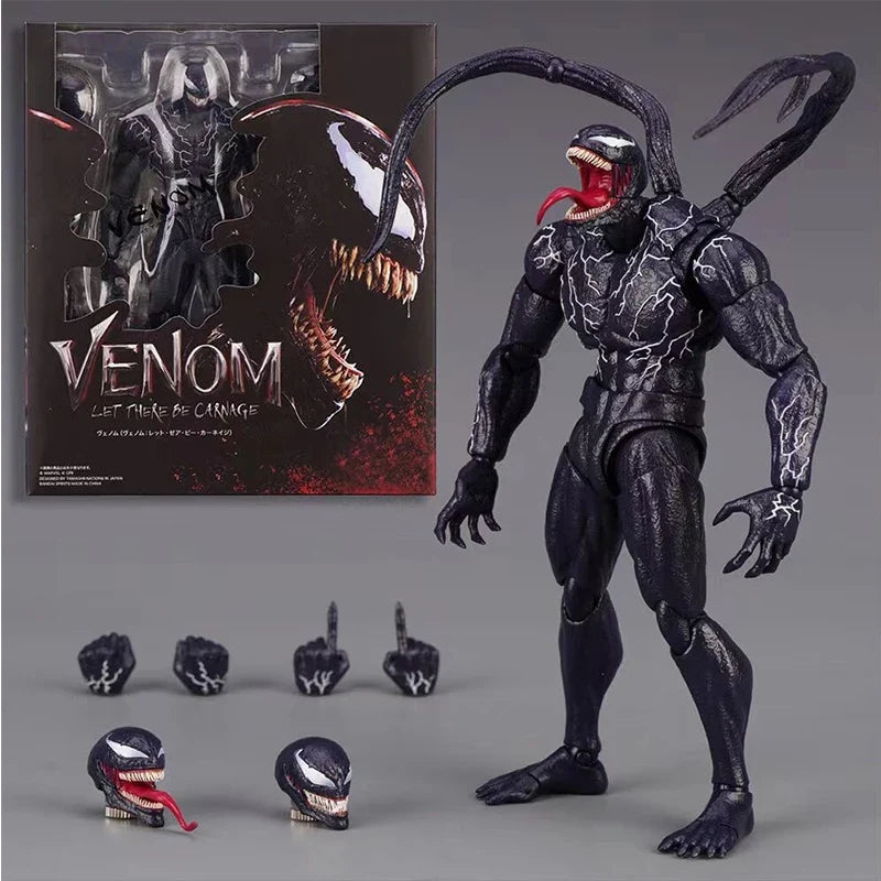SHF Venom Action Figure Joint Movable Toys Venom 2 Symbiont Change Face Statue Model Doll Collectible For Toy Gift