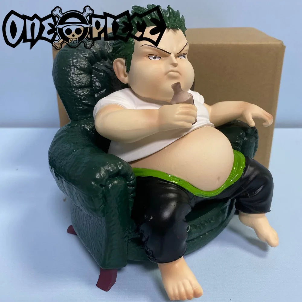 One Piece Chubby Sitting Figure Set - Cute Q Version Luffy, Zoro, Sanji Anime Collectible Desktop Decor