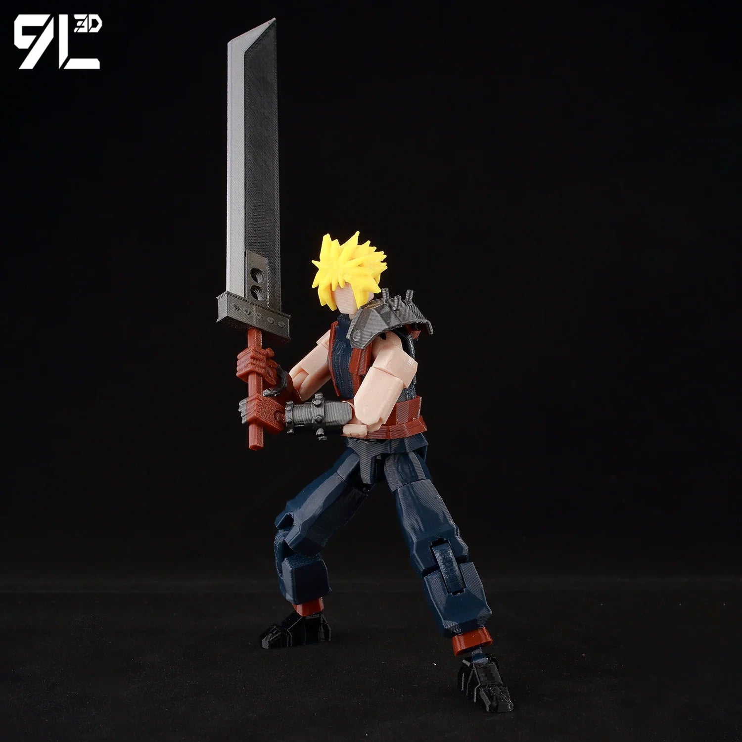 9L3D Cloud FFVII Figure Buster Sword Multi-Joint Articulated Lucky Dummy 13 Anime Action Model Posing Display Children Games toy