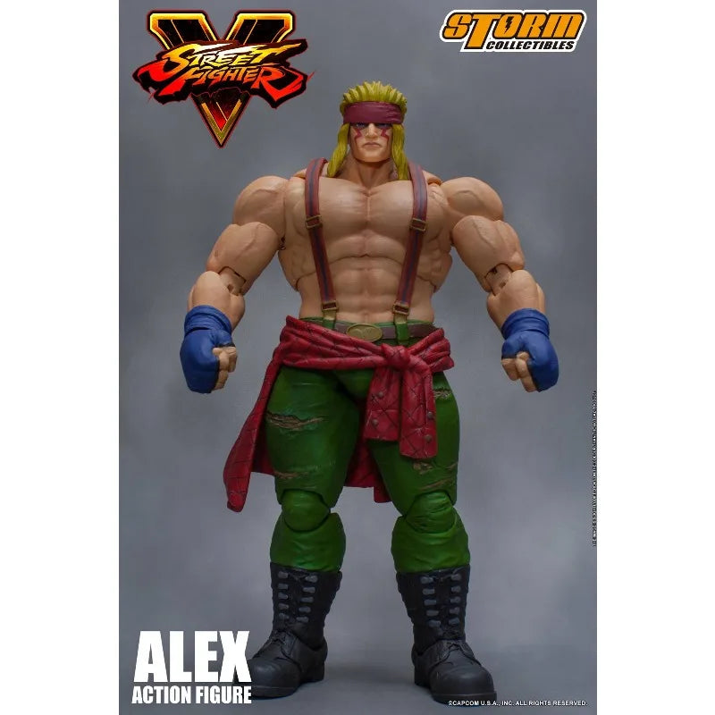 Storm Toys Original 1/12 Street Fighter 5 Alex ALEX Three Head Carving Game Mobile Doll Model Handmade Toy Gift Collection