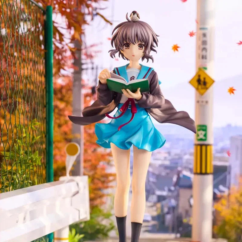 Genuine Original KADOKAWA The Melancholy of Haruhi Suzumiya Nagato Yuki Anime Figure Collectible Model Doll Statuette Gifts
