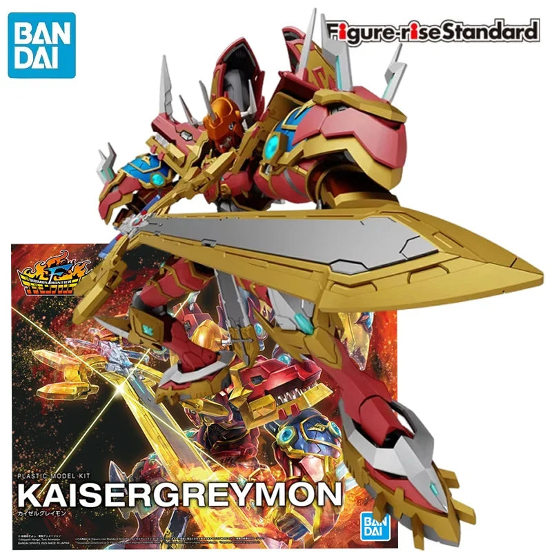 BANDAI Figure-rise Standard Amplified Digimon Adventure Digimon Frontier Kaiser Greymon Anime Action Figures Assembly Model Toy