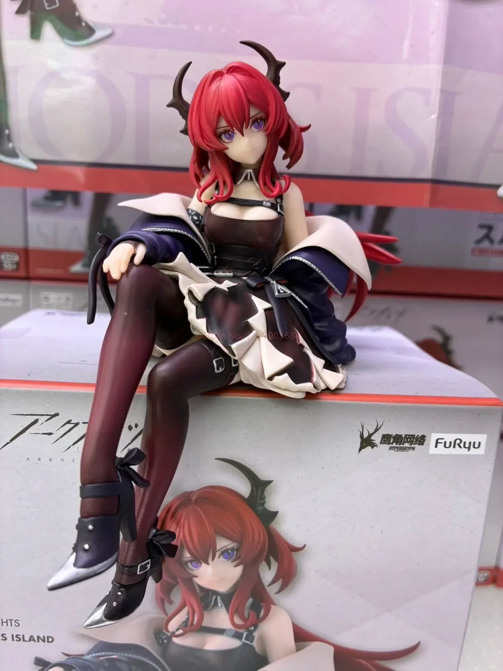 Original Genuine Furyu Prepainted Noodle Stopper Figure Arknights Surtr H=15cm Garage Kit Model Decoration Game Figure Gift