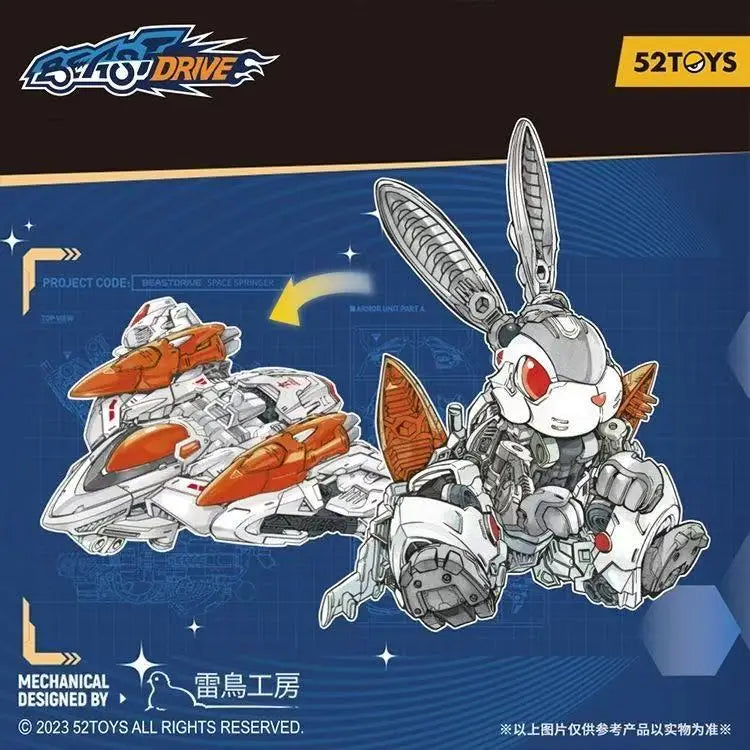 52TOYS BEASTDRIVE BD-02 STAR DASH Rabbit Original Chinesischer Mecha Verwandelbare Montage-Actionfigur Sammlermodell auf Lager