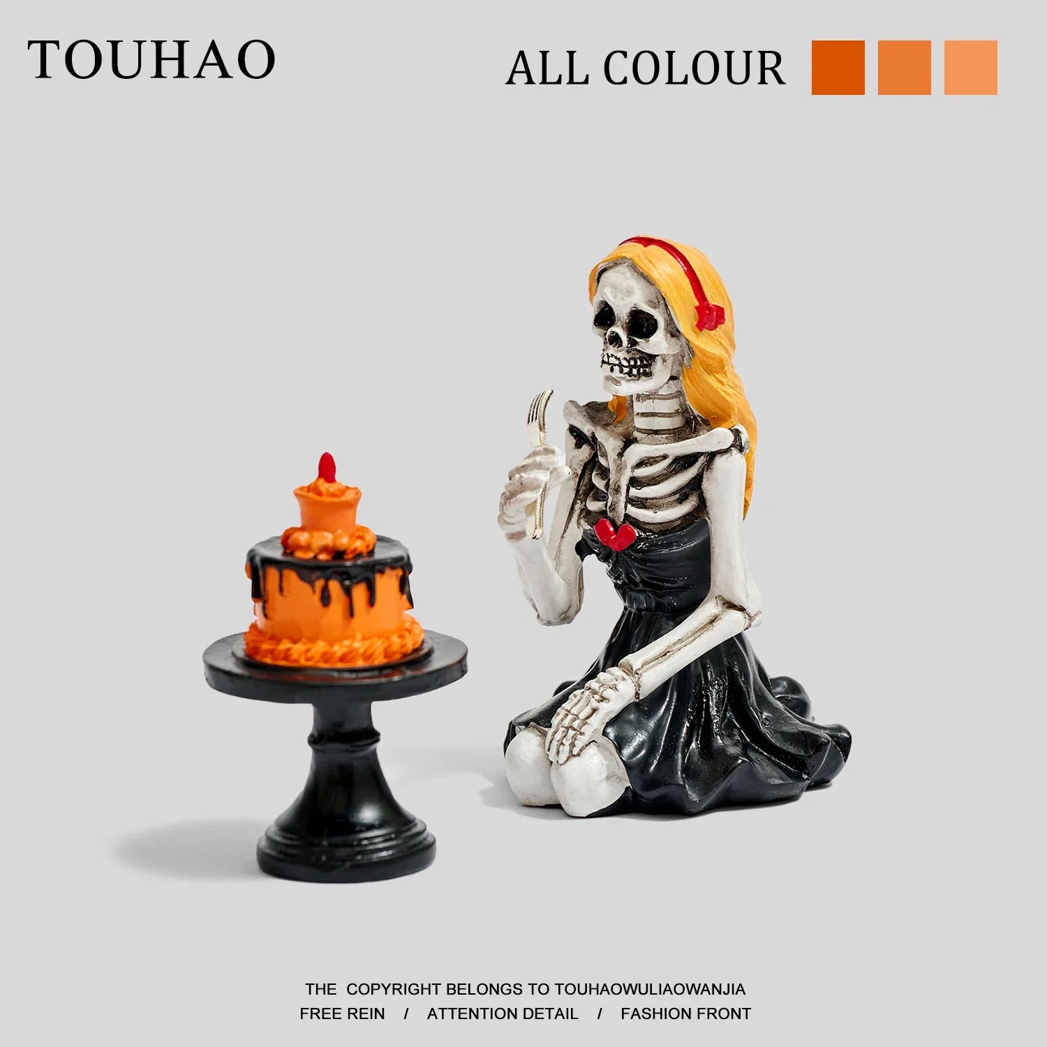 Novelty Gift Groom Bride Newlyweds Cake Girl Skull Dark Halloween Family Desktop Decoration Office Desktop Handmade Decoration