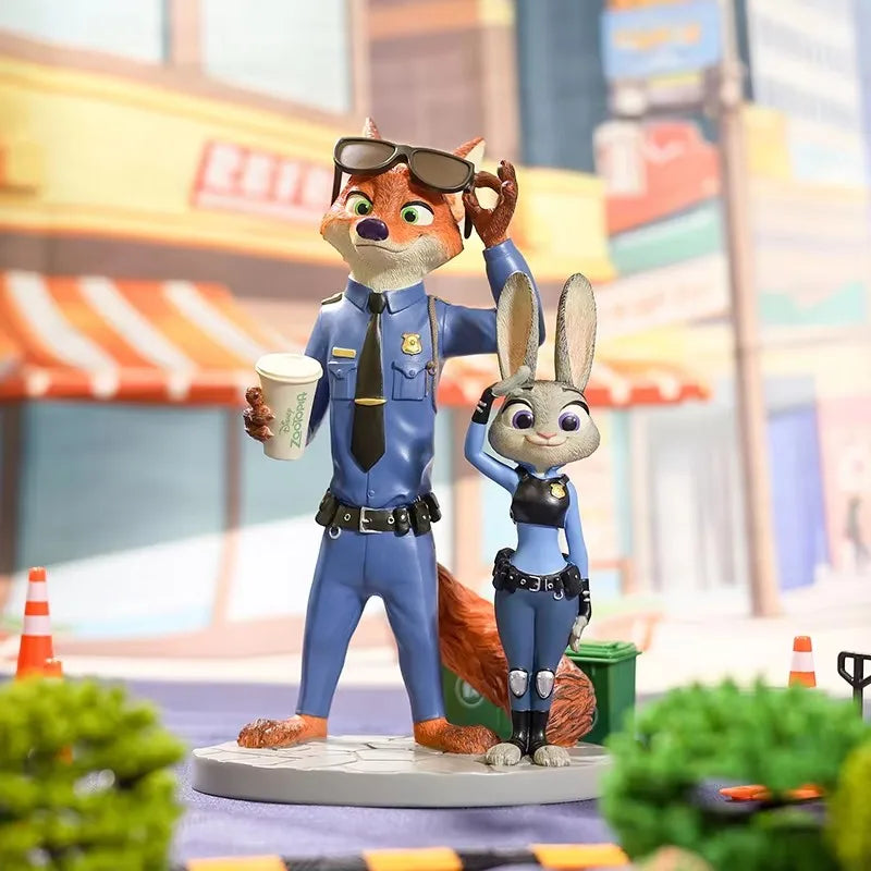 Disney Zootopia Judith Nick Cartoon Character Figurine Toy Desktop Ornament Official Birthday Gift Collectible