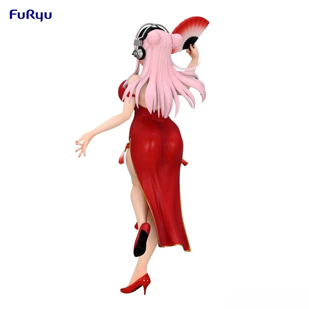 In Stock FuRyu Original Genuine Super Sonico Trio-Try-iT Figure Chinese Dress Ver. Cheongsam 21cm Collections Model Toy Figures