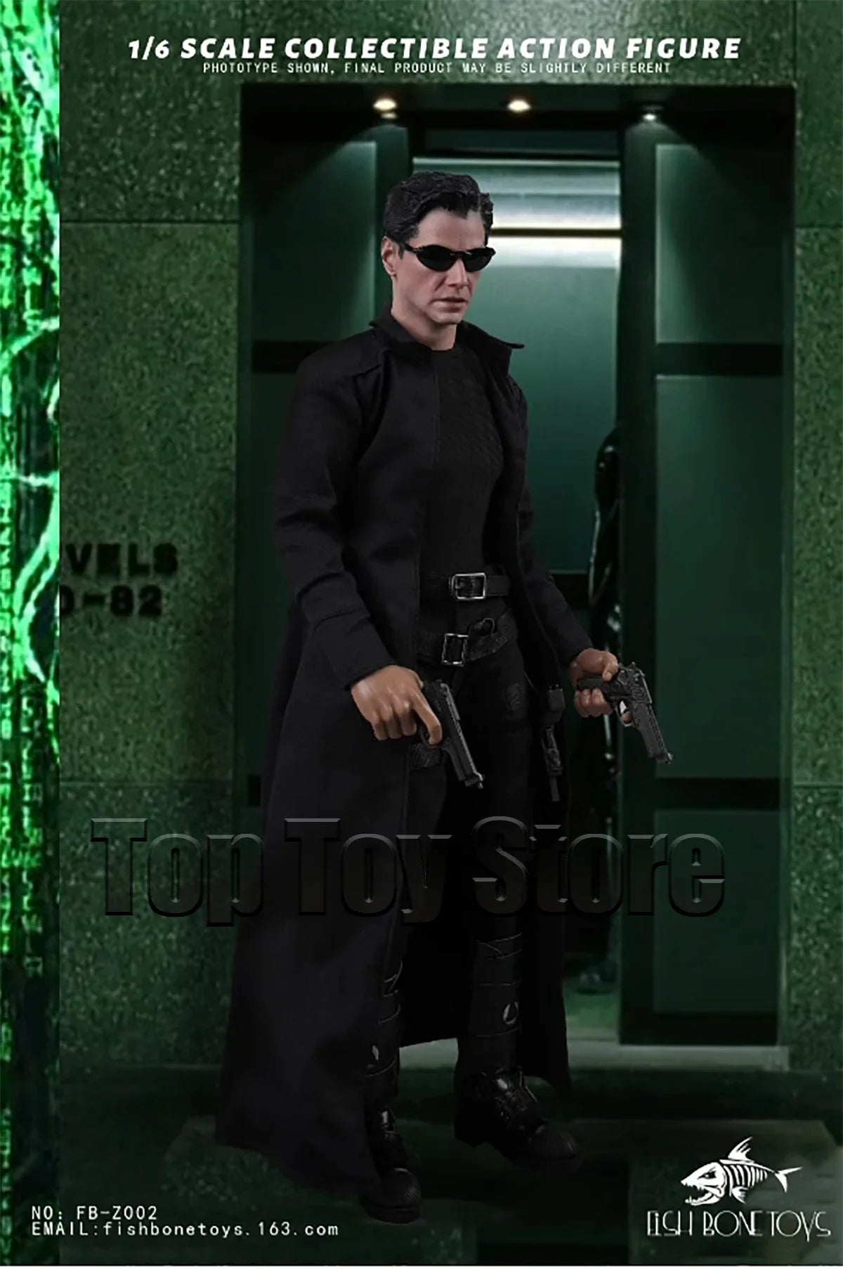 Fish Bonetoys Fb-Z002 1/6 Men Soldier Neo Keanu Reeves Gothic Hacker Engineer Full Set 12 Inches Action Figure Model Toys