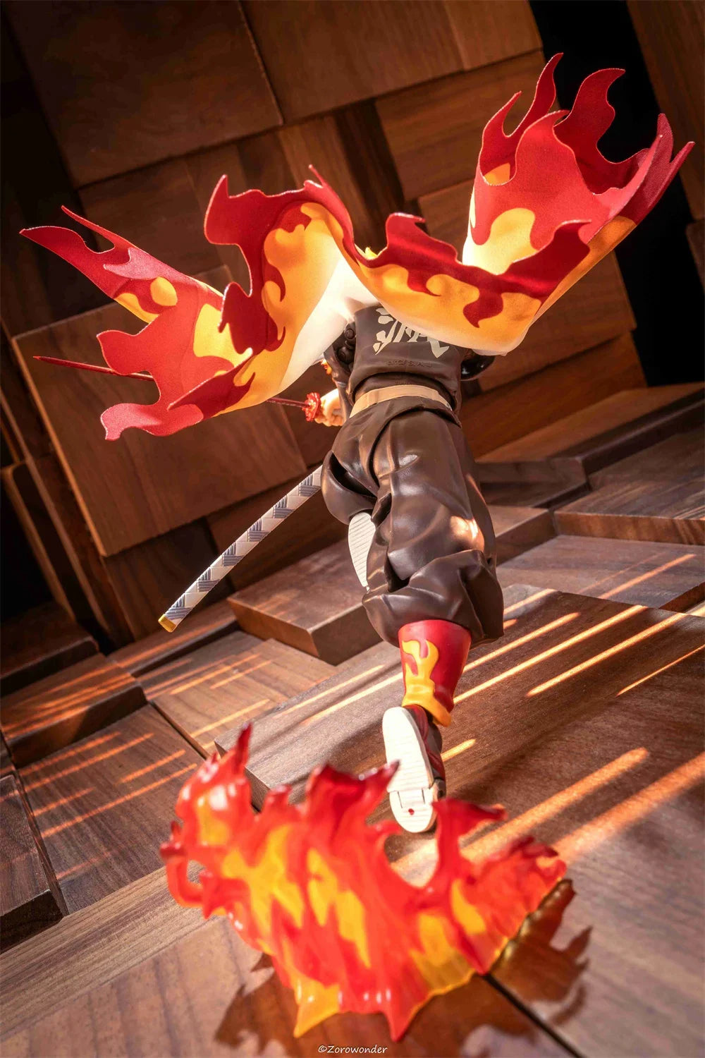 Demon Slayer 1/12 Male Soldier Anime BUZZmod Kyojuro Rengoku Flame Hashira Cape Cloak  For 6in Action Figure Model Toys