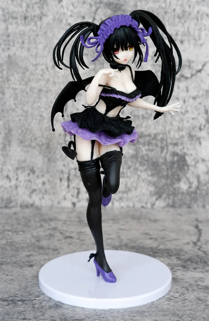 Cute Anime Tokisaki Kurumi Purple Nightmare Ver. PVC Action Figure Game Statue Collection Model Kids Toys Doll Gifts 21cm