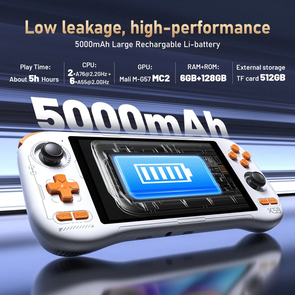 FLLBW K59 Handheld Game Console 5.5'' 1080P Screen 50 Emulators for PS1/PSP/DC/SS Android14 5000mAh WIFI5 Retro Game Player