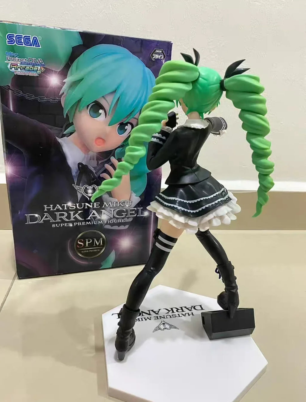 Original Sega Spm Hatsune Miku Action Figure Dark Angel Project Diva Arcade Future Anime Figurine Collectible Model Decora Gift