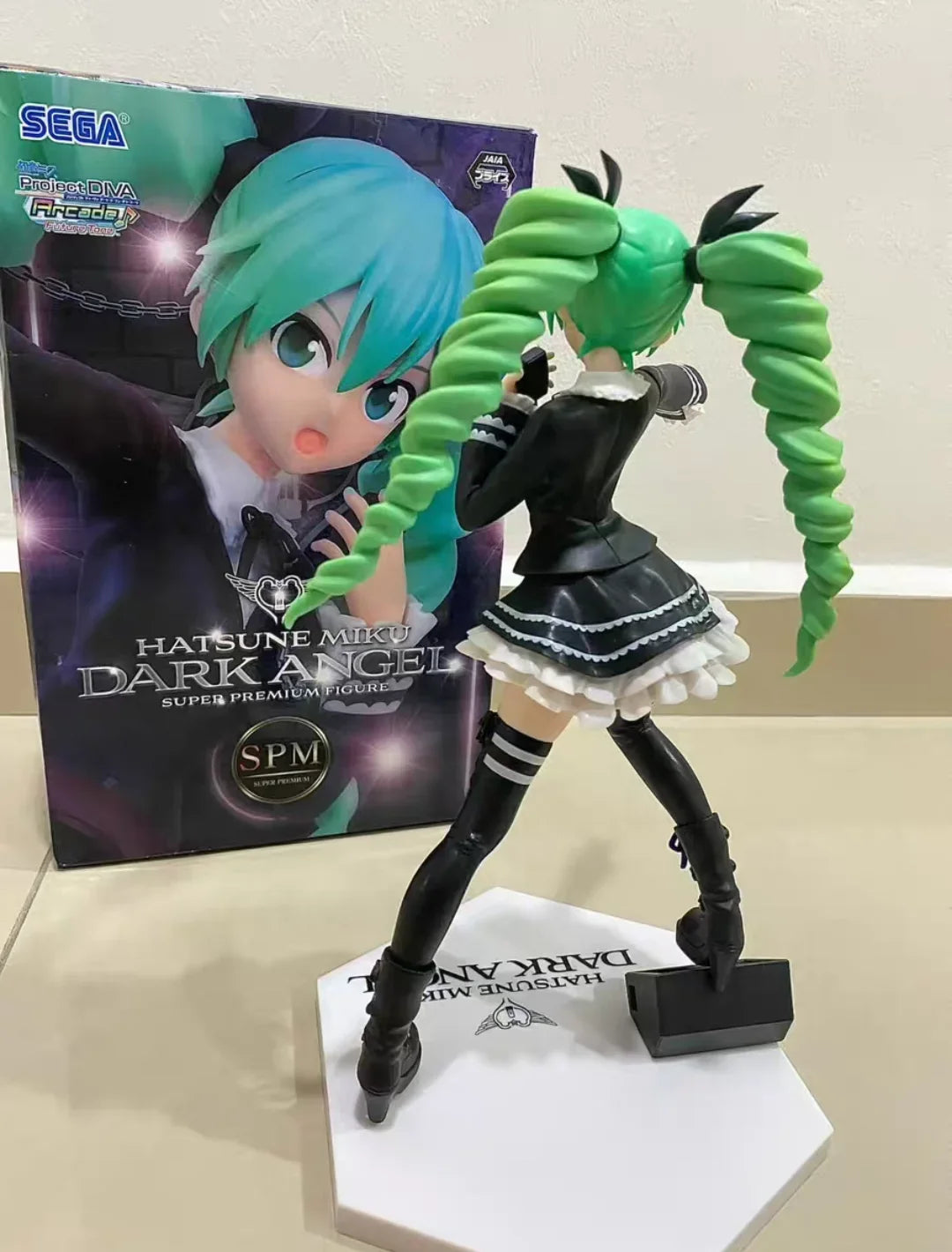 Original Sega Spm Hatsune Miku Action Figure Dark Angel Project Diva Arcade Future Anime Figurine Collectible Model Decora Gift