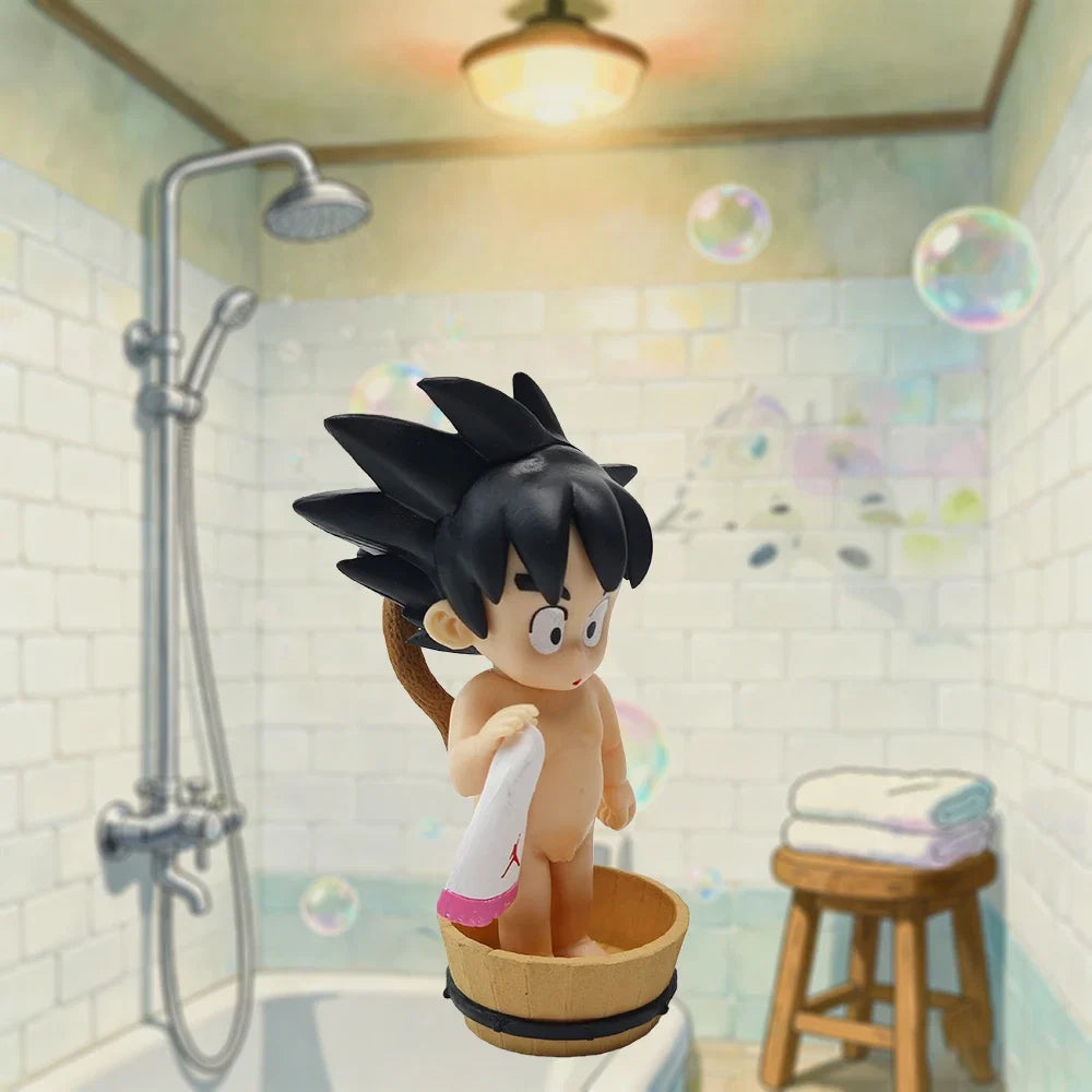 Dragon Ball anime character Wukong Kawaii action character Q version bath sleep model doll PVC series toys