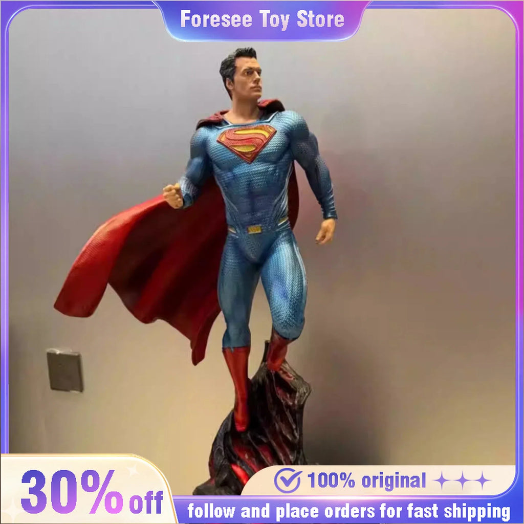 70cm Justice League Figure Superman Extremely Large Standing Posture  Light-Up Anime Model Collection Desktop Ornament  Best Toy