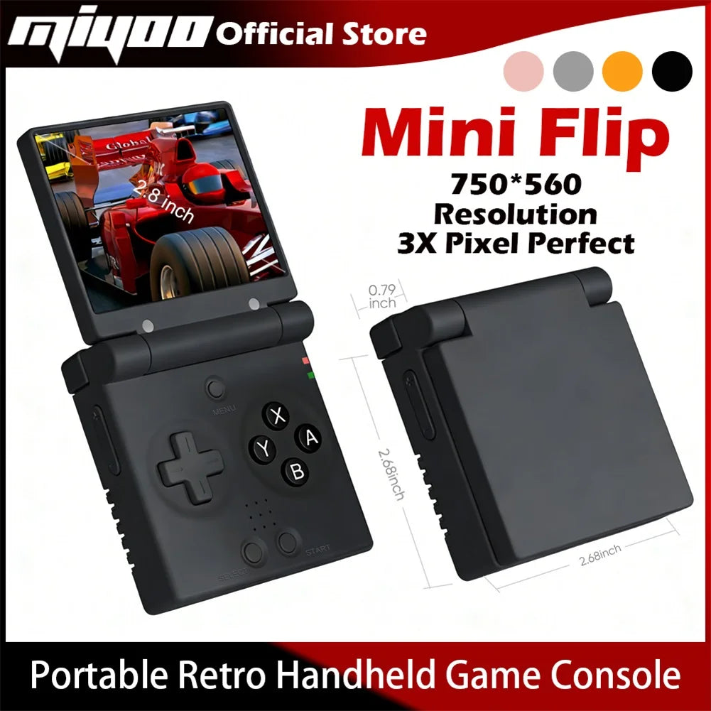 MIYOO Mini Flip Retro Handheld Game Console 2.8 Inch IPS Screen Portable Pocket Video Player Consoles Classic Gaming Emulator