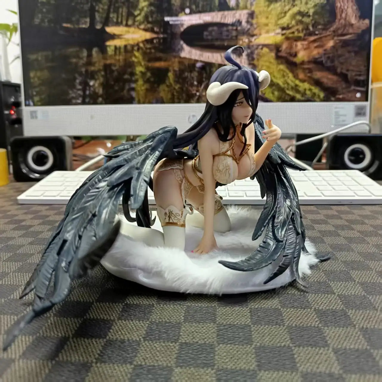 NEW 15CM Overlord Albedo Lingerie Figure 1/7 Claynel Anime Girl PVC Action Figure Toy Albedo Statue Adult Collection Model Doll