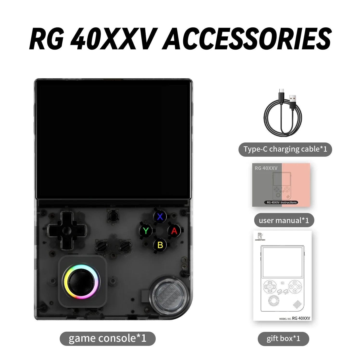 RG40XXV  64-bit Linux retro handheld game console 4.0 IPS screen supports 5g Bluetooth HD output 3200mah battery