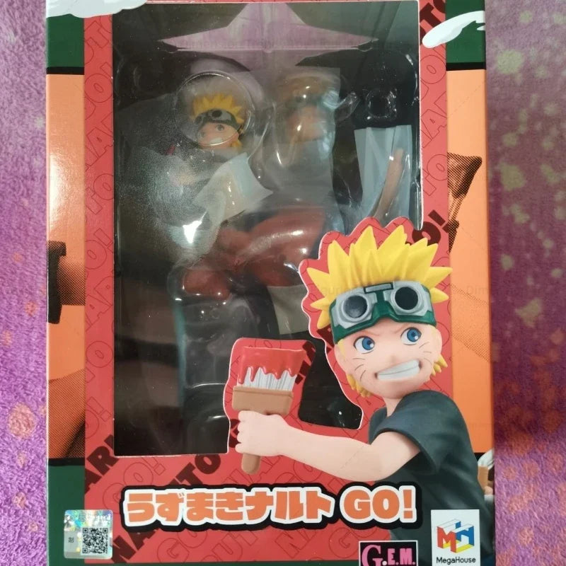 Bandai In Stock MegaHouse Anime Naruto G.E.M. Go! Naruto Uzumaki Uchiha Sasuke Haruno Sakura Action Figure Model Toy Gifts DT