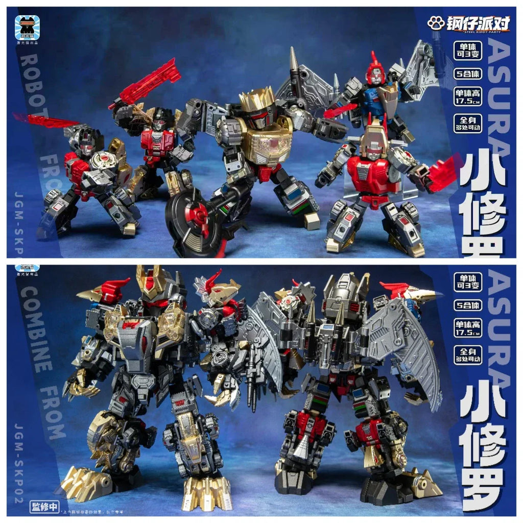 Transformation Laser Cat JGM-SKP02 Beast Dinoking MINI 5 in 1 Combiner Form 17CM Action Figures Toy Gift Collection