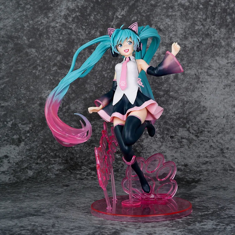New 22cm Hatsune Miku Action Figure TAITO Birthday Hatsune Mermaid Style Model Statue Desk Decor Kids Toys Doll Collection Gifts
