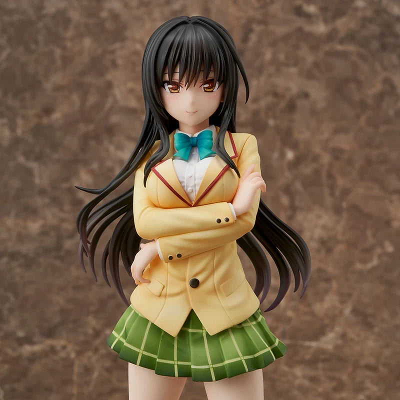 100% Original:To Love Ru Kotegawa Yui Winter uniform 25cm PVC Action Figure Anime Figure Model Toys Figure Collection Doll Gift