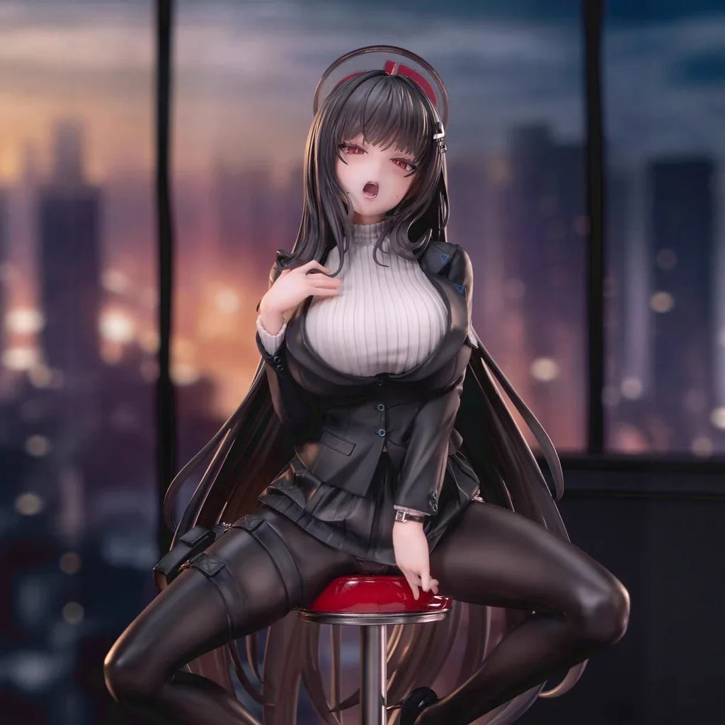 Blue Anime Girl Figure Desktop Decoration Gng PC Case Ornament Constant orm School Girl Collectible Statuette PVC Model