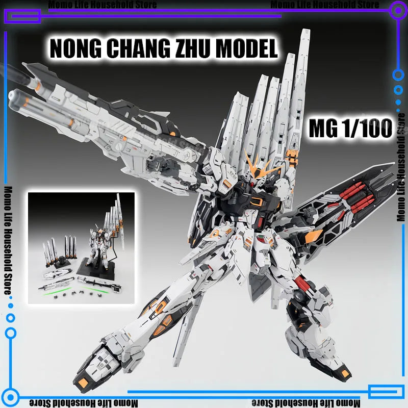 In Stock NONGCHENGZHU 1/100 MG CMM RX-93 v GK Assembly Model Kits Plastic skeleton Anime Action Figure Robot Plastic Model  Toys