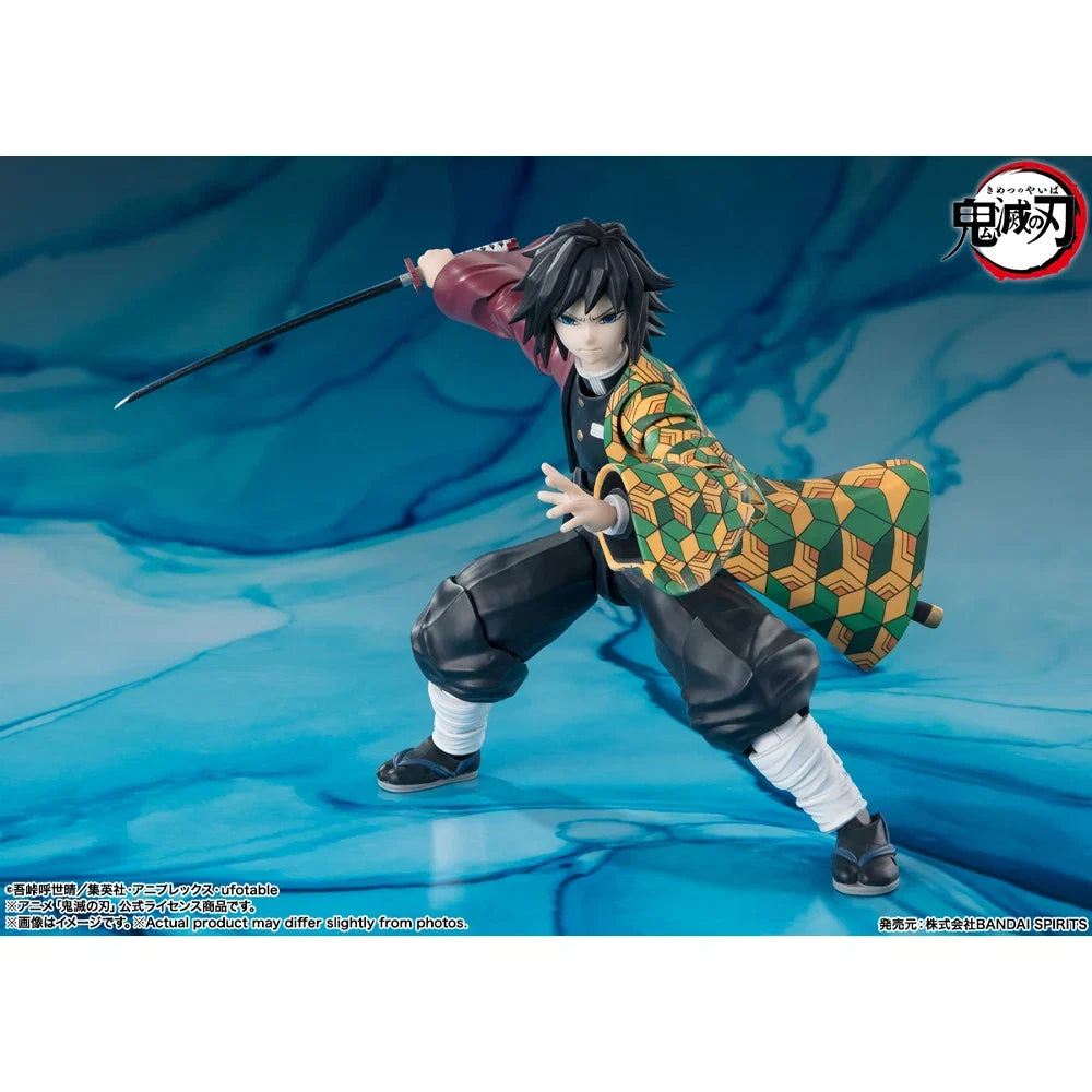 In Stock Original BANDAI SHFiguarts Demon Slayer Giyu Tomioka Figure Action Anime Genuine Model Boxed Toy