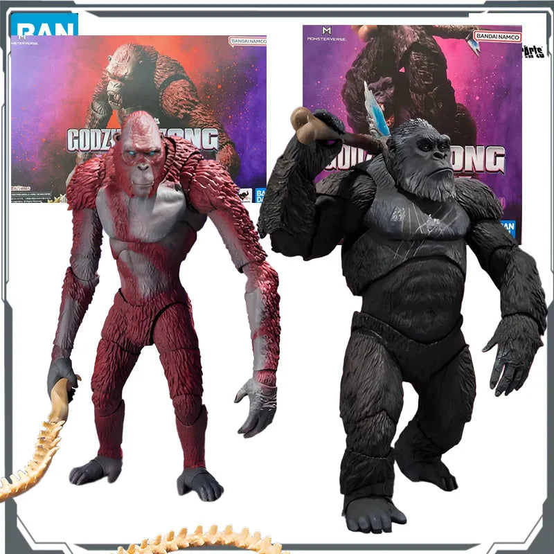 Bandai Original S.H.MonsterArts Skar King & Kong Kim 150mm & 145mm Anime Action Bewegliche Figuren Modelle Spielzeug Modell Geschenke für Jungen
