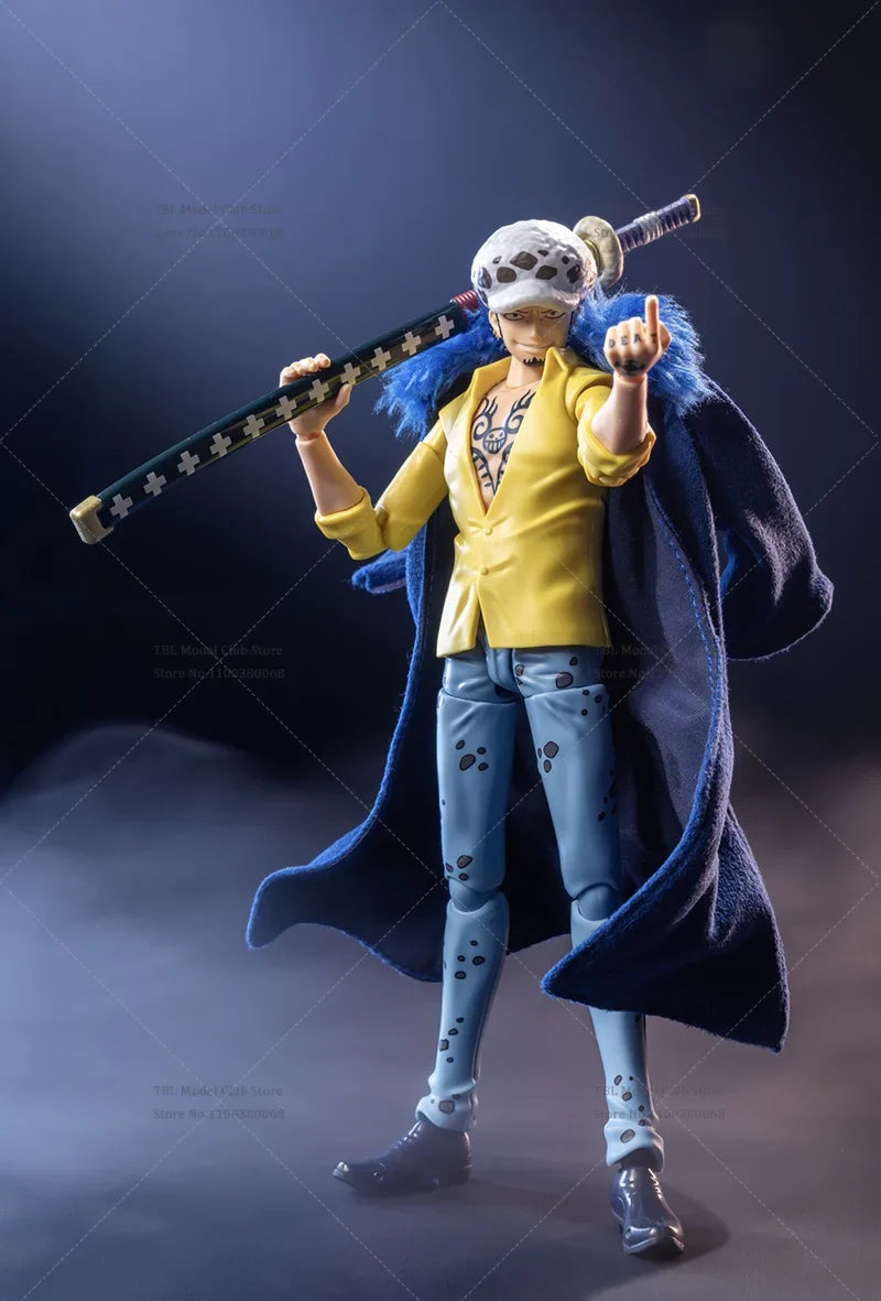 1/12 Scale Male Clothes Blie Coat One Piece Trafalgar D. Water Law Japanese Anime For SHF 6-inch Action Figure Soldier Scene